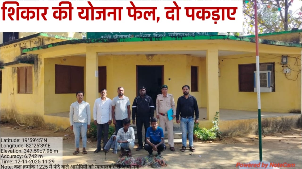 टाइगर रिजर्व में शिकार की बड़ी साजिश नाकाम, दो लोग फंदे लगाते रंगे हाथों पकड़ाए..