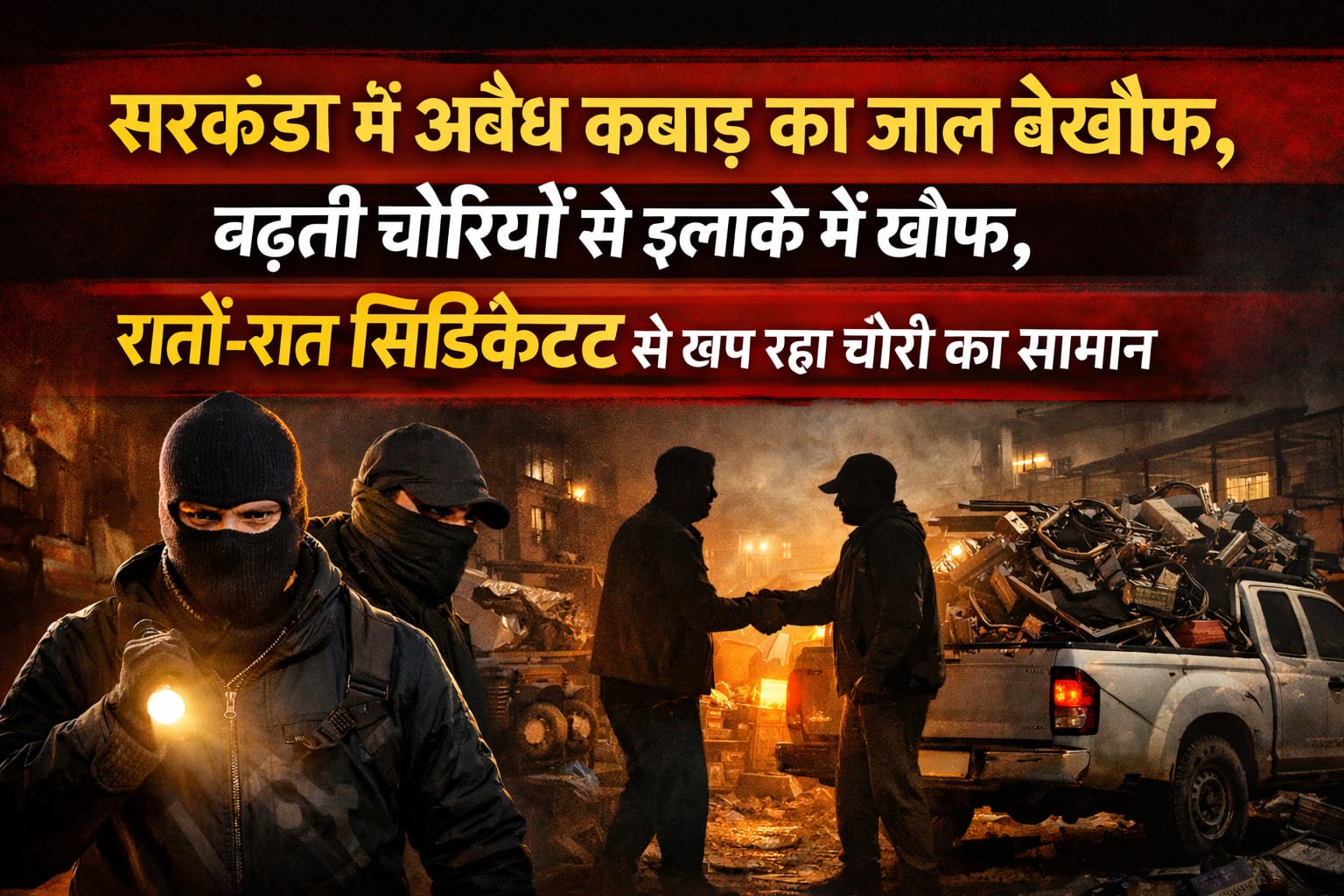 सरकंडा में अवैध कबाड़ का जाल बेखौफ : बढ़ती चोरियों से इलाक़े में खौफ, रातों-रात सिंडिकेट से खप रहा चोरी का सामान..