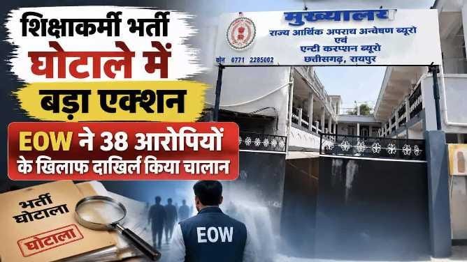 खैरागढ़ शिक्षाकर्मी भर्ती मामला : 18 वर्ष बाद ईओडब्ल्यू की कार्रवाई, पूर्व सीईओ-बीईओ समेत 38 पर 1500 पन्नों का चालान पेश..