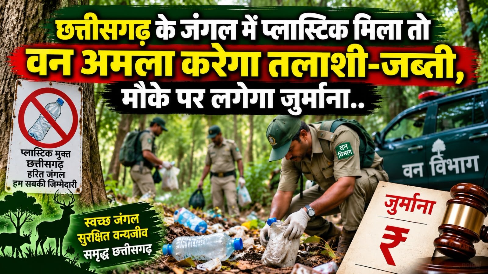 छत्तीसगढ़ के जंगल में प्लास्टिक मिला तो वन अमला कर सकेगा तलाशी और जब्ती, जुर्माना भी वसूलेगा..