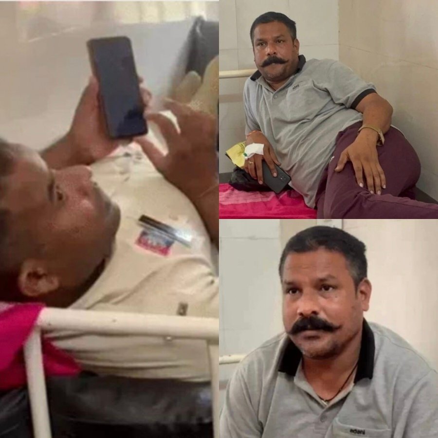 दुष्कर्म का आरोपी अस्पताल में मोबाइल चलाते और गुटखा खाते दिखा, बगल में आराम करते रहे दो आरक्षक..
